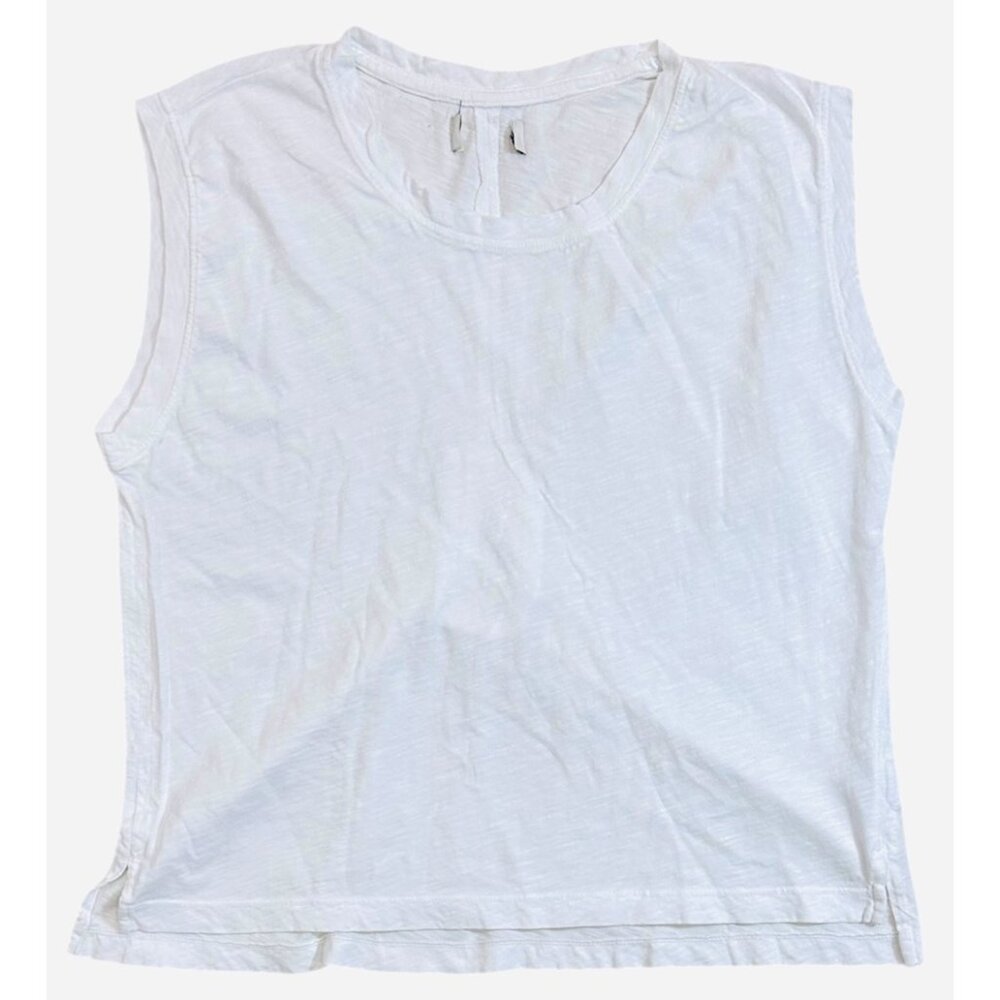 Rowan Women's Savannah Slub Cotton Muscle Tank Top Shirt in White